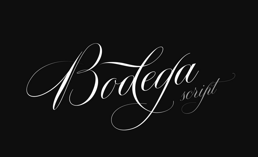 Script font Black and White